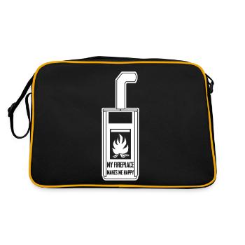 Oven Firewood Fireplace Stove - Retro Bag - black/gold - Back