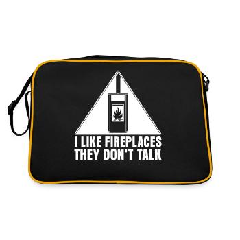 Oven Firewood Stove Fireplace - Retro Bag - black/gold - Back