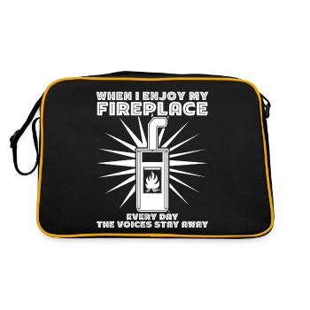 Fireplace Firewood Oven Stove - Retro Bag - black/gold - Back