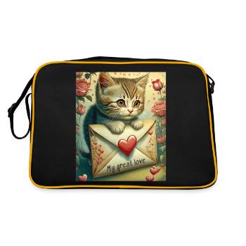 VALENTINE'S DAY CAT LETTER My great love - Retro Bag - black/gold - Back