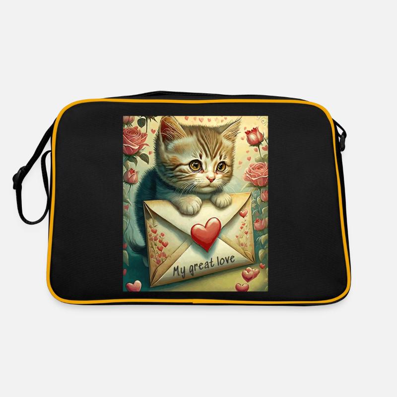 VALENTINSTAG KATZE BRIEF My great love Retro Tasche