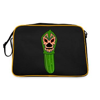Lucha Libre Cucumber Luchador Wrestling - Retro Tasche - Schwarz/Gold - Hinten