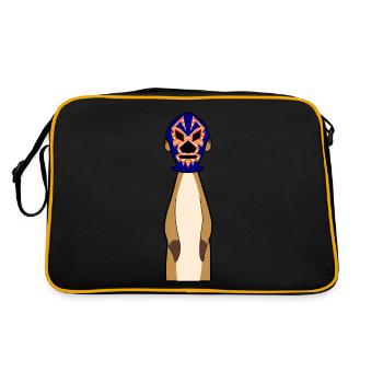Lucha Libre Merkat Luchador Wrestling - Retro Tasche - Schwarz/Gold - Hinten