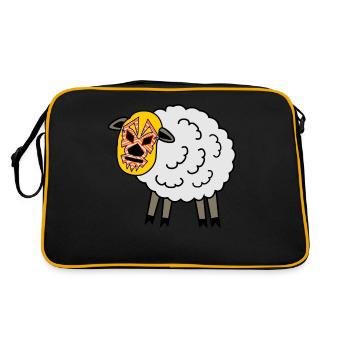 Lucha Libre Sheep Wrestling - Retro Tasche - Schwarz/Gold - Hinten