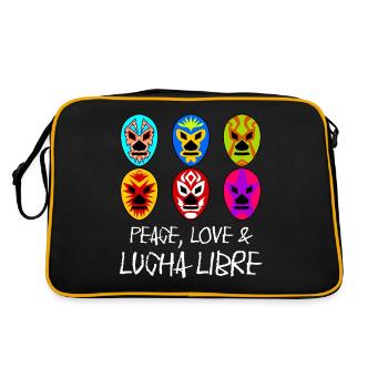 Lucha Libre Mask Wrestling - Retro Tasche - Schwarz/Gold - Hinten