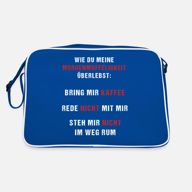 Überlebensguide Morgenmuffel Kaffee Geschenk Retro Tasche