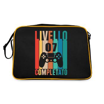 7th Birthday Player Level 7 Complete 7 Years - Retro Bag - black/gold - Back