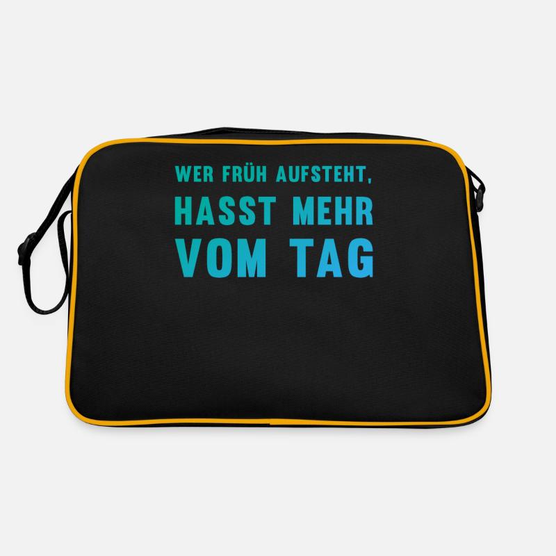Ironischer Morgenmuffel-Spruch Geschenk Retro Tasche