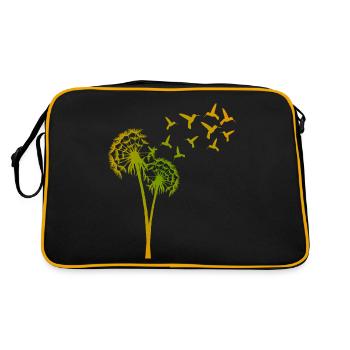 Hummingbird Dandelion Hummingbirds - Retro Bag - black/gold - Back
