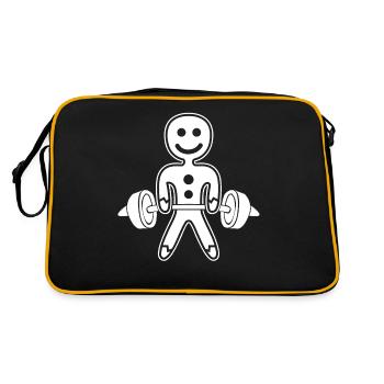 Gym Gingerbread Man Bodybuilding - Retro Tasche - Schwarz/Gold - Hinten