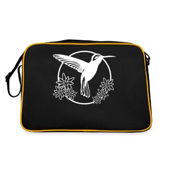 Hummingbird Flowers Hummingbirds - Retro Bag - black/gold - Back