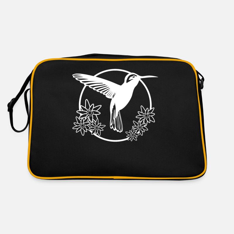 Colibri Fleurs Colibris - Sac Retro - noir/or