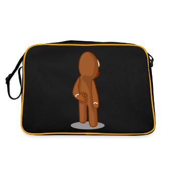 Gingerbread Man Circle Game Baking - Retro Tasche - Schwarz/Gold - Hinten