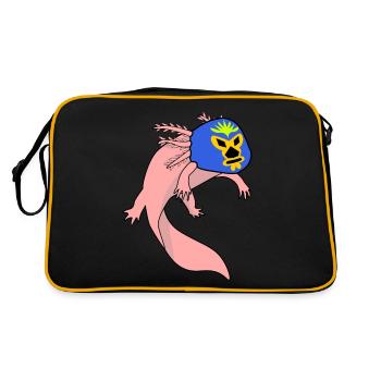 Lucha Libre Axolotl Luchador - Retro Tasche - Schwarz/Gold - Hinten