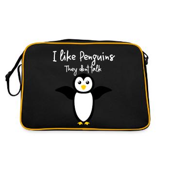 Pingouin pingouins mignons - Sac Retro - noir/or - Dos