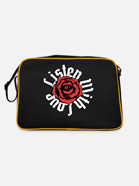Thérapie de conscience mentale Listen With Love - Sac Retro - noir/or - Dos