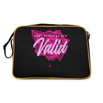 Your Feelings Are Valid Anxiety Depression - Retro Bag - black/gold - Back