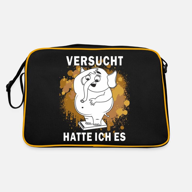 ABNEHMEN VERSUCHT HATTE ICH ES - Retro Tasche - Schwarz/Gold