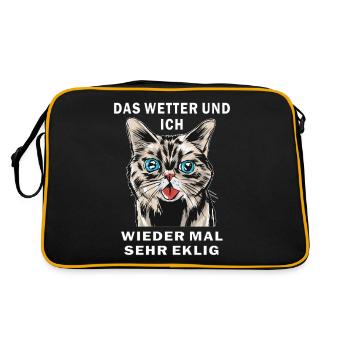 CAT THE WEATHER AND I VERY DISGUSTING - Retro Bag - black/gold - Back