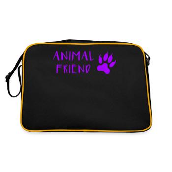 Animal Lover Font Paw Print Style - Retro Bag - black/gold - Back
