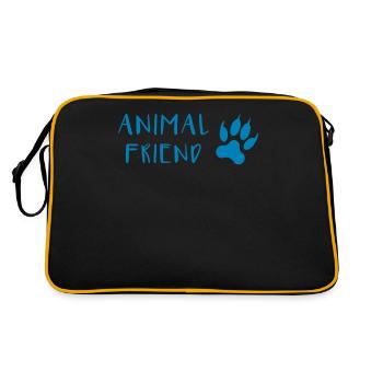 Animal Lover Font Paw Print Style - Retro Bag - black/gold - Back