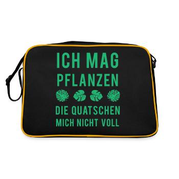 Pflanzenfreund Leises Grün - Retro Tasche - Schwarz/Gold - Hinten