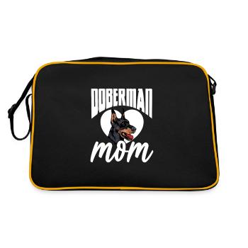 Doberman chien chiens cadeau pour animaux de compagnie - Sac Retro - noir/or - Dos