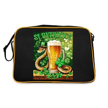 ST PATRICK ́S DAY SNAKE BEER SHAMROCK - Retro Bag - black/gold - Back