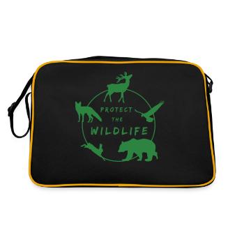 Protège la faune sauvage - Préserver la nature - Sac Retro - noir/or - Dos