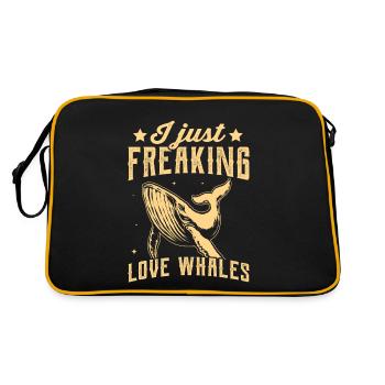 J’adore les baleines - Sac Retro - noir/or - Dos