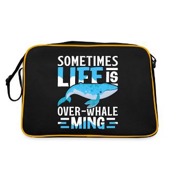 Manchmal ist das Leben übertrieben - Retro Tasche - Schwarz/Gold - Hinten
