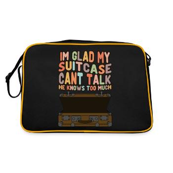 Suitcase Luggage Tavelling - Retro Bag - black/gold - Back