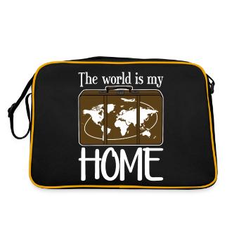 Tavelling Suitcase Luggage - Retro Bag - black/gold - Back