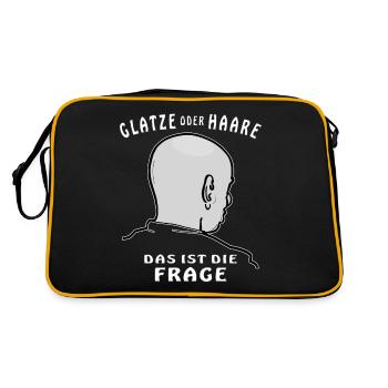 BALD HEAD OR HAIR, THAT IS THE QUESTION - Retro Bag - black/gold - Back