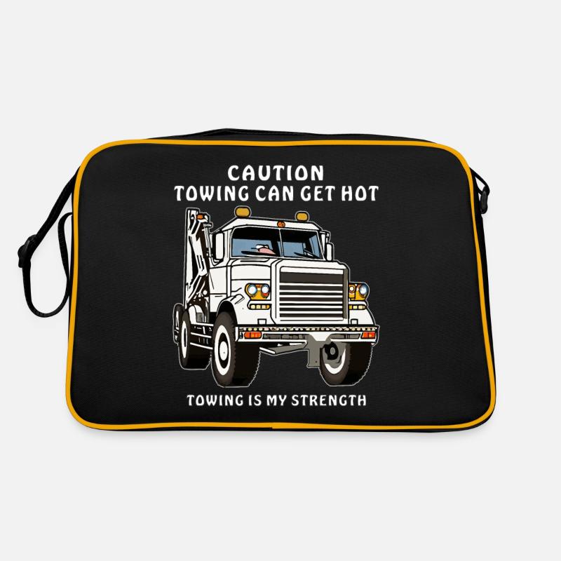 ABSCHLEPPWAGEN CAUTION TOWING CAN GET HOT Retro Tasche
