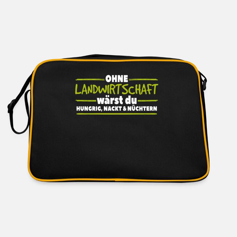 Grüne Ernte Freude - Retro Tasche - Schwarz/Gold