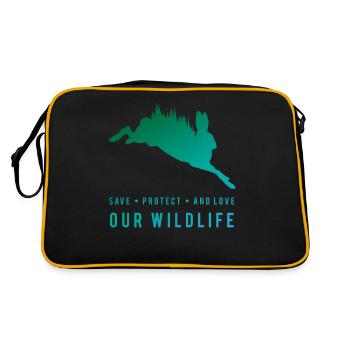 Protecting Nature - Hare in the Forest - Retro Bag - black/gold - Back