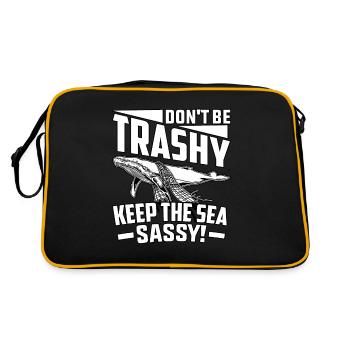 Ne soyez pas trash gardez la mer impertinente - Sac Retro - noir/or - Dos