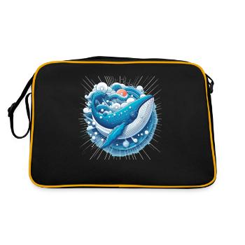Blauwal - Retro Tasche - Schwarz/Gold - Hinten