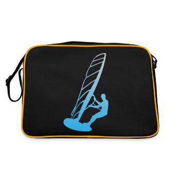 Surfer Silhouette - Sea and Wind - Retro Bag - black/gold - Back