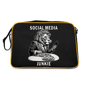 SMARTPHONE SOCIAL MEDIA JUNKIE - Retro Bag - black/gold - Back