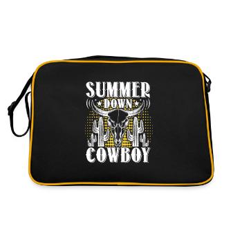 Cowboy Cowboystiefel Western Geschenk - Retro Tasche - Schwarz/Gold - Hinten