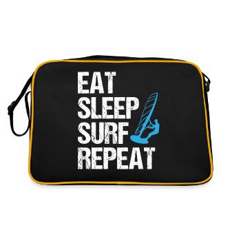 Rythme de surf - manger, dormir, surfer - Sac Retro - noir/or - Dos
