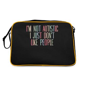 Autiste autiste non autiste social - Sac Retro - noir/or - Dos