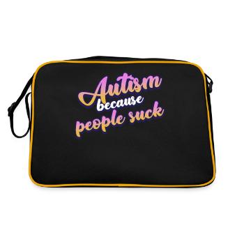 Blague autiste Autisme autiste - Sac Retro - noir/or - Dos