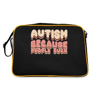 Autiste Autiste Blague Autisme - Sac Retro - noir/or - Dos