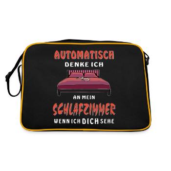 AUTOMATICALLY I THINK OF BEDROOMS - Retro Bag - black/gold - Back