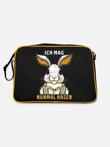 BUNNY I LIKE BUNNIES - Retro Bag - black/gold - Back