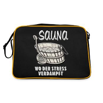 SAUNA WHERE STRESS EVAPORATES - Retro Bag - black/gold - Back