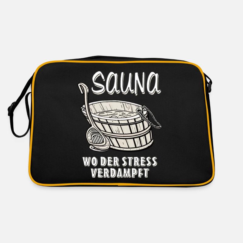SAUNA WO DER STRESS VERDAMPFT Retro Tasche